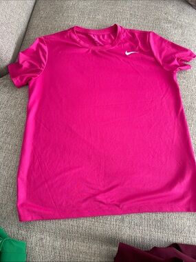 Nike Hot Pink Crew Neck Athletic Tee